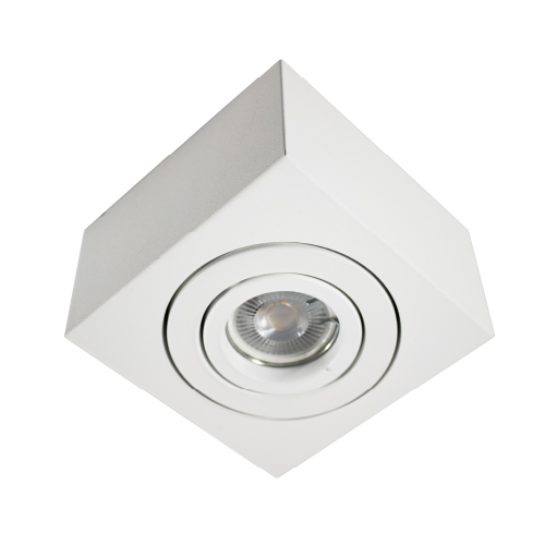 Semi embutido cuadrado AR111 1luz blanco texturado 16,5x16,5x5cm